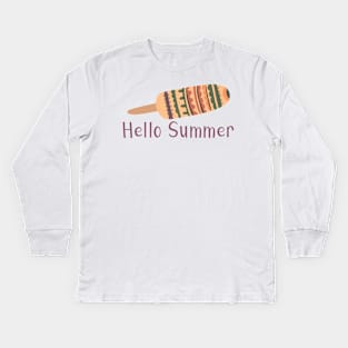 Hello Summer - Multicolored Popsicle Graphic Illustration GC-105-03 Kids Long Sleeve T-Shirt